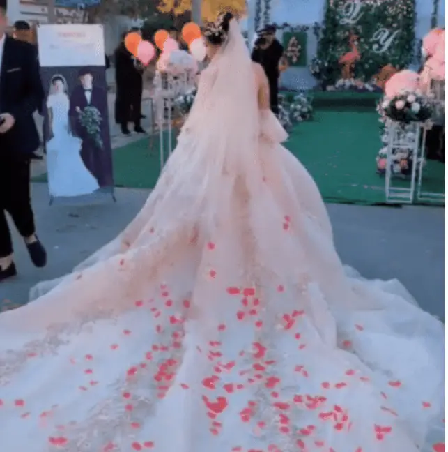 抖音最洋气新娘火了一身无痕暗纹婚纱被关注网友太羡慕新郎了