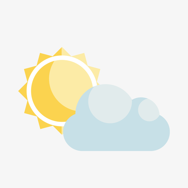 卡通多云天气标签设计