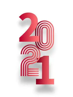 红色中国风手绘新年春节元旦牛年2021艺术字png素材2021年牛年新年