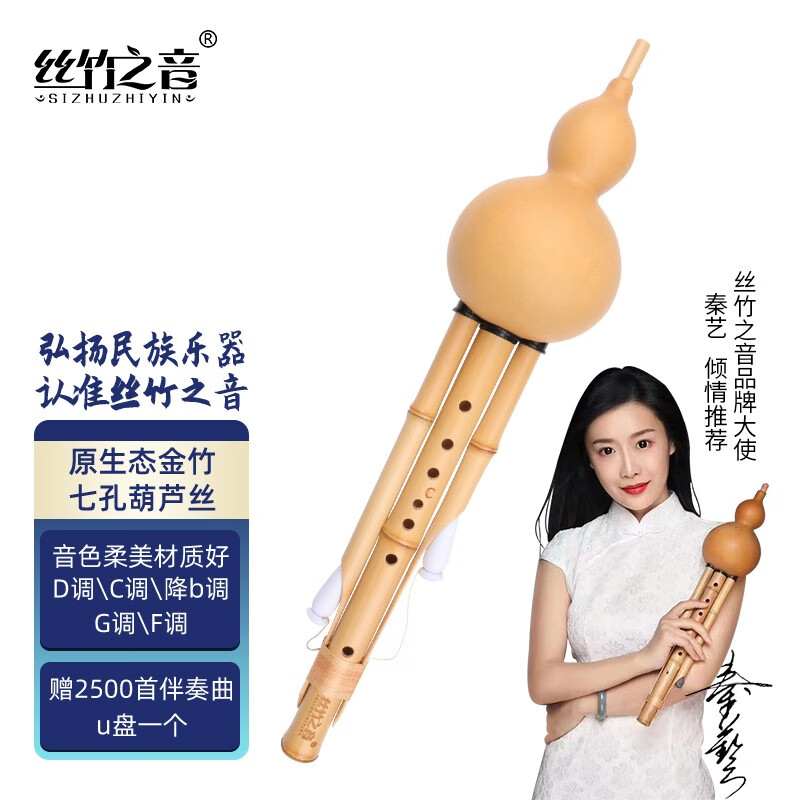 之音葫芦丝金竹臻品七孔葫芦丝成人专业演奏型云南少数名族吹奏乐器 d