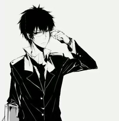 动漫男头二次元黑白头像美男西装男