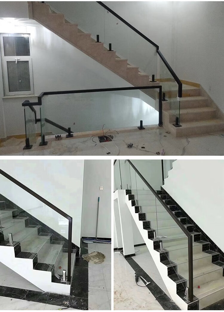 实木不锈钢现货烤漆楼梯玻璃卡槽扶手护栏玻璃底座玻璃夹配件 48*48