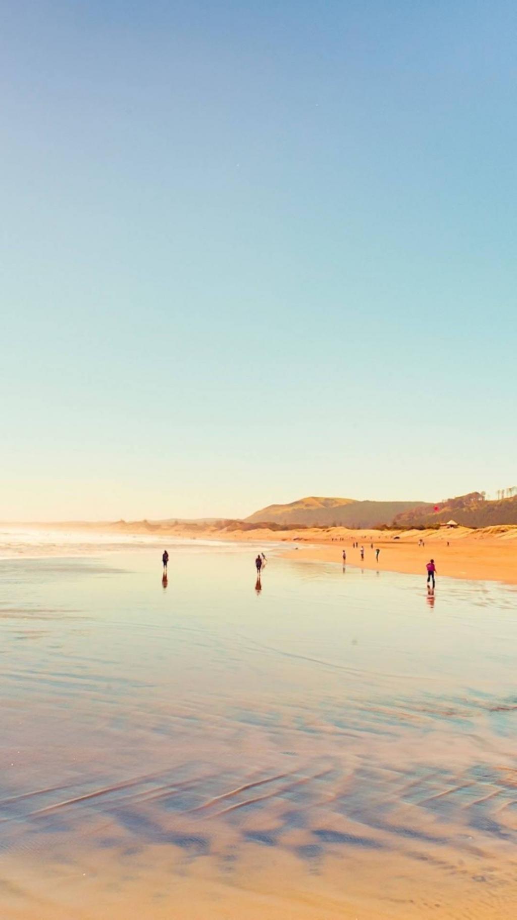 小清新海边沙滩风景,高清图片,手机锁屏桌面-壁纸族