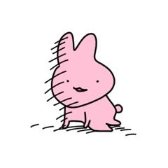 lineapp怪诞粉红兔子表情包