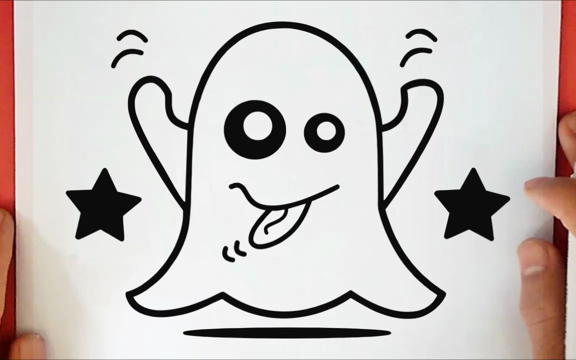 【简笔画】教你一步一步画可爱的幽灵表情包97~超级简单的绘画,一看