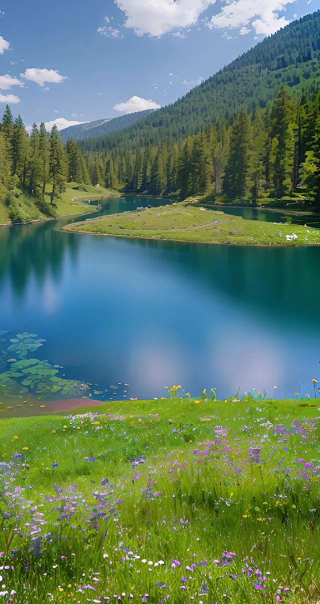 春天到了,九寨沟的大自然开始展示出它独特的美丽风景