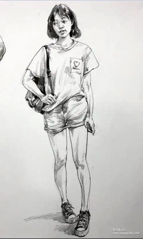 成都红土地画室速写人物作品优秀速写人物临摹素材