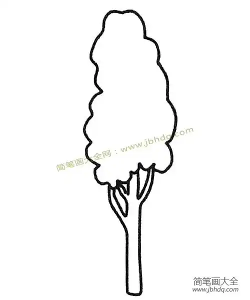 儿童简笔画大全白杨树简笔画图片