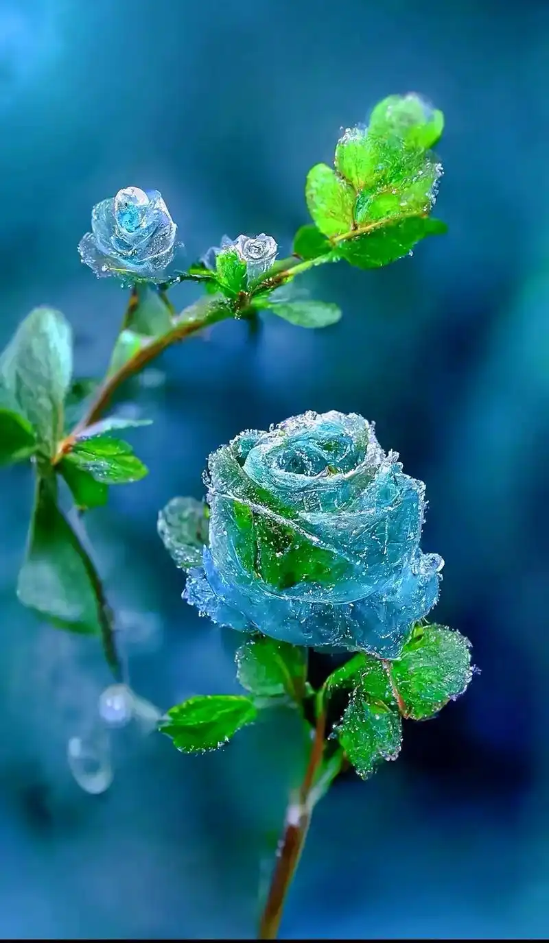 冰雪玫瑰用做壁纸太好看了,快艾特你对象一起用上吧,太浪漫了感 - 抖