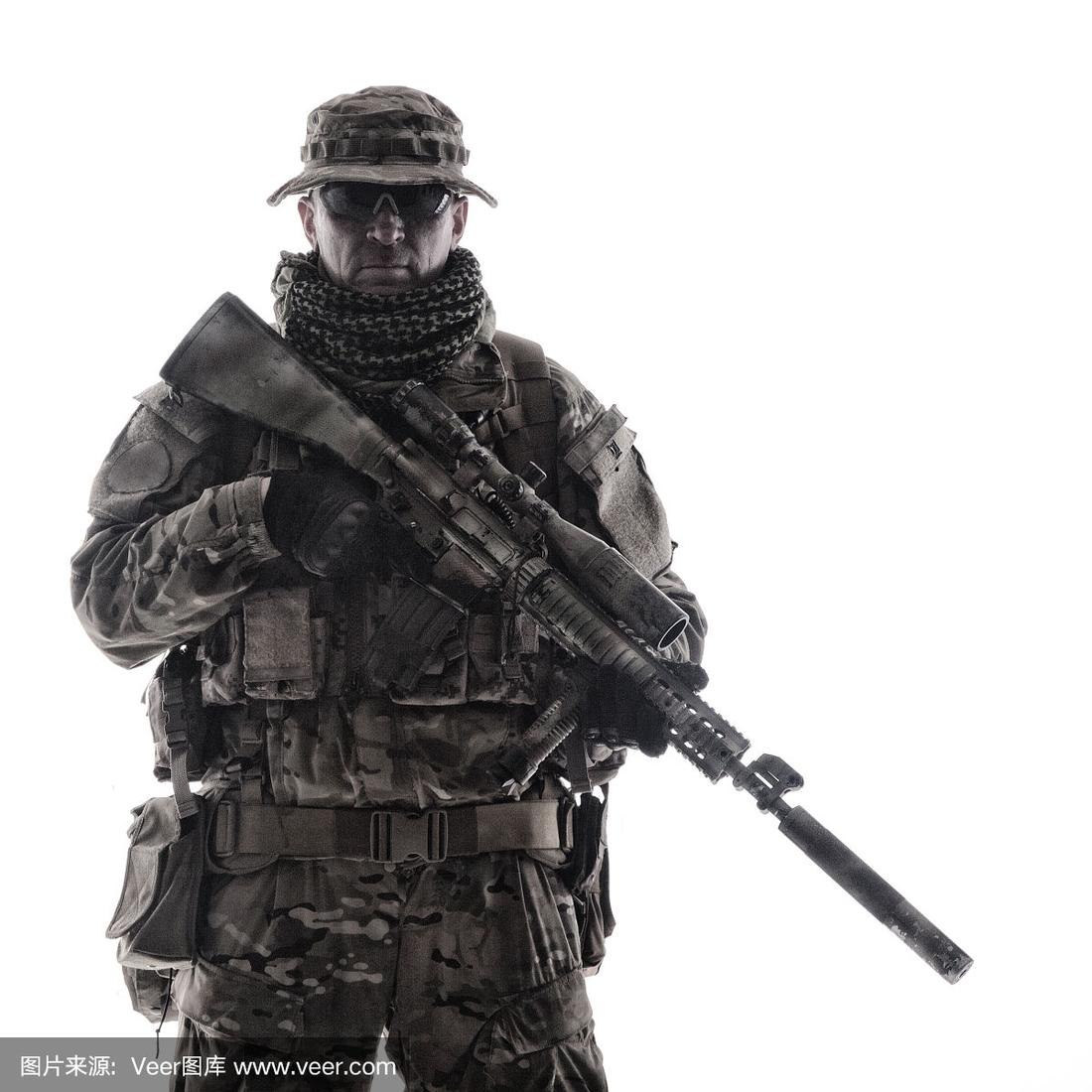 陆军特种部队士兵孤立摄影