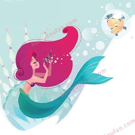 泡泡美人鱼简笔画