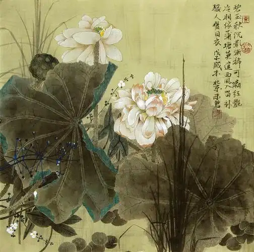 未君国画作品《花鸟》