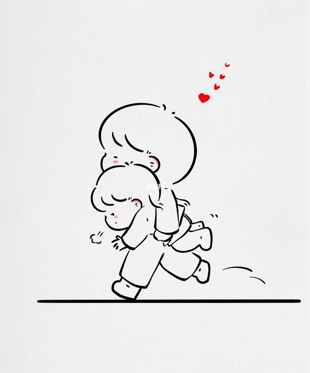 情侣简笔画你既然来了就别想离开了78