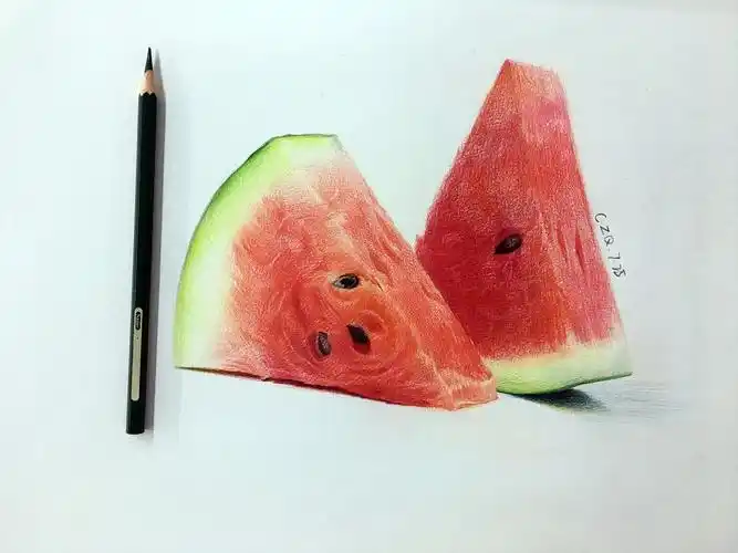 彩铅.西瓜