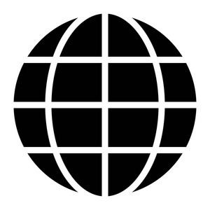 地球符号图标-黑色简单,孤立-矢量插图照片