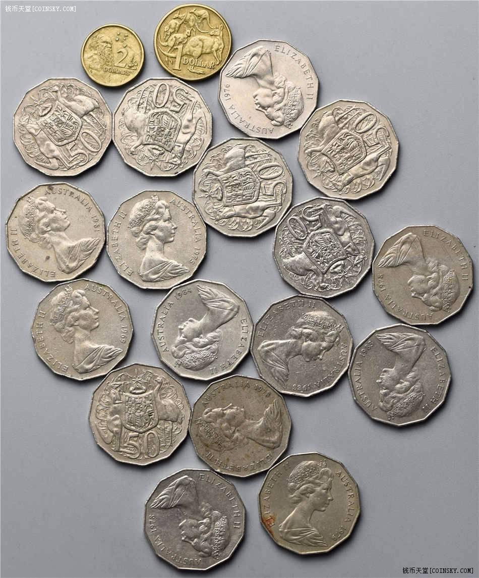 钱币天堂·交易区详情·修远堂收藏 老英镑,澳大利亚元 硬币一组