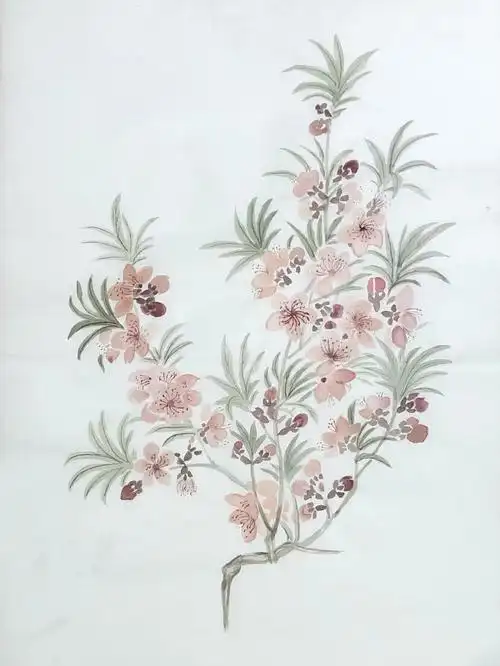 临南田没骨画桃花图