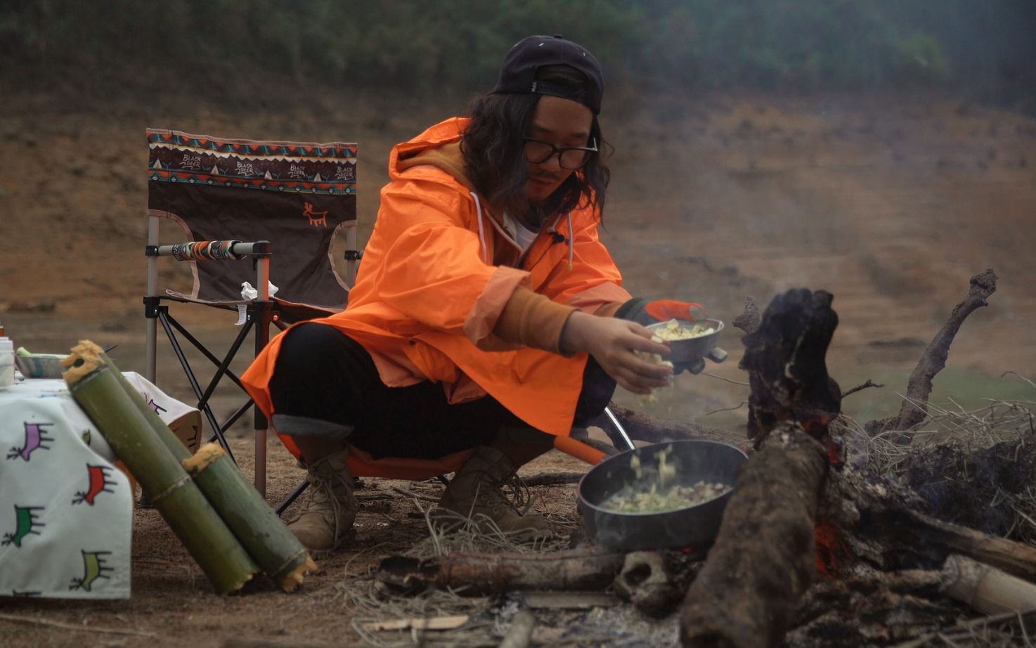 路边野餐这道菜从内到外都绿了
