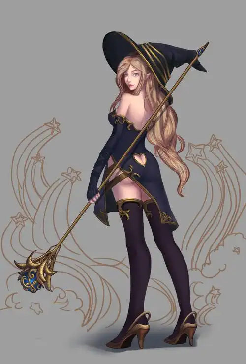 万圣节画的女巫