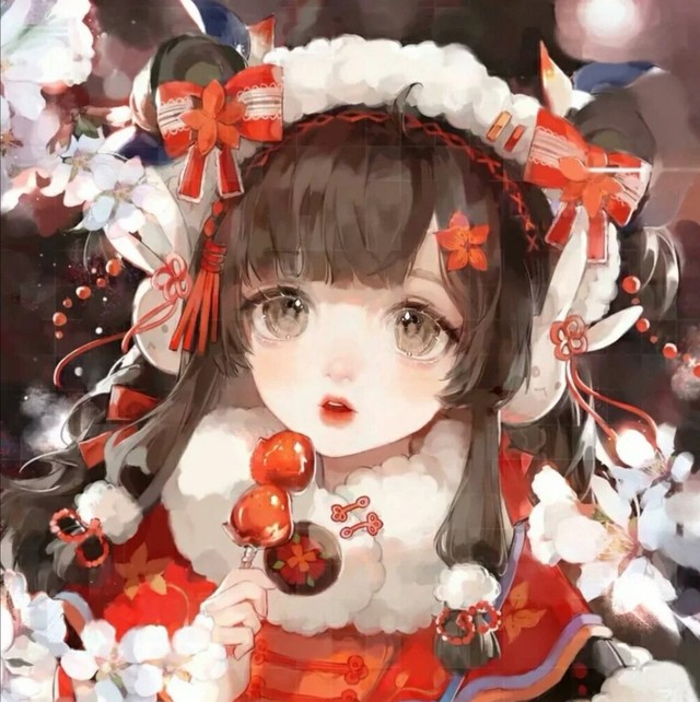 出单:拿糖葫芦动漫少女