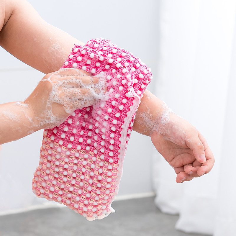 日本进口儿童洗澡长条后背婴儿宝宝柔软搓澡搓澡巾