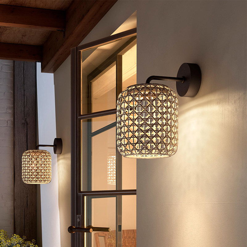 户外庭院壁灯日式复古藤编吊灯民宿过道门头灯防水花园别墅外墙灯