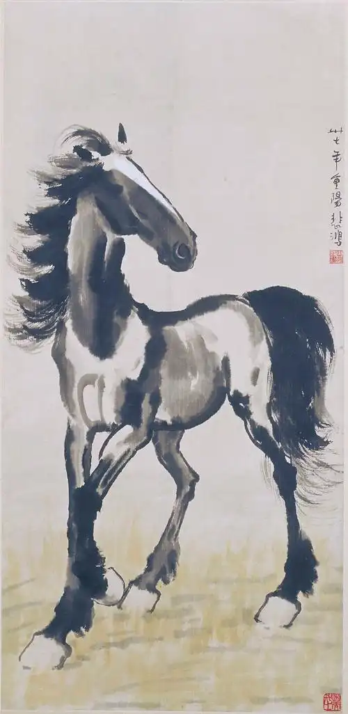 画马的画家中国现代画家徐悲鸿的马画作品欣赏