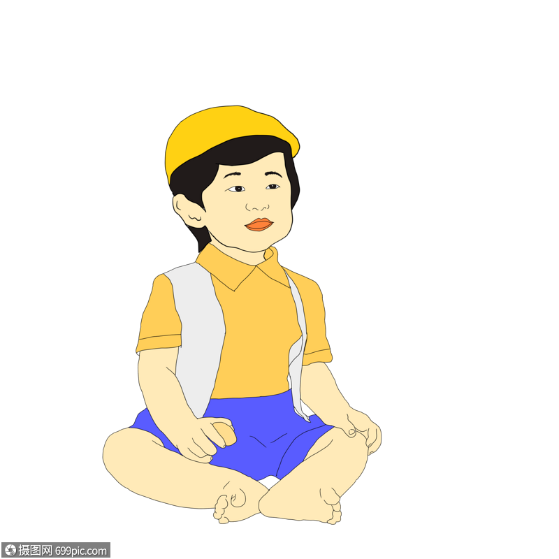 机灵的小男孩小学生q版人物