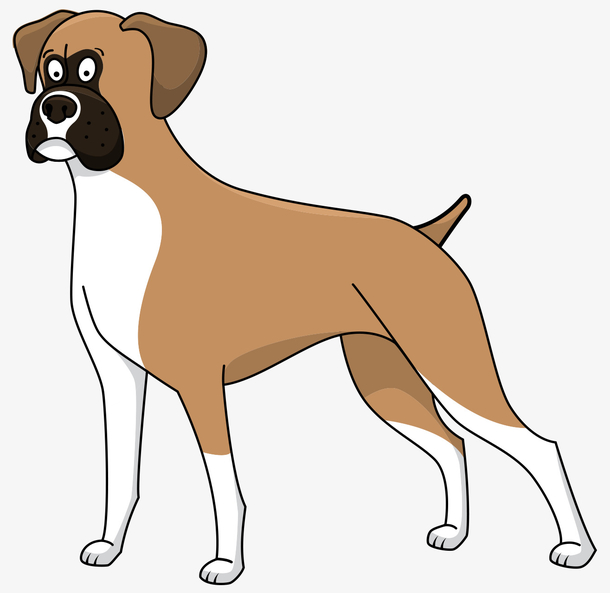 矢量卡通手绘站立丑狗