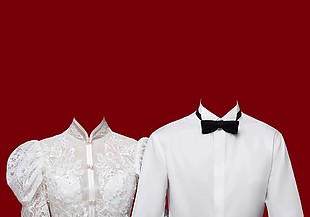 红底结婚证件照模板下载