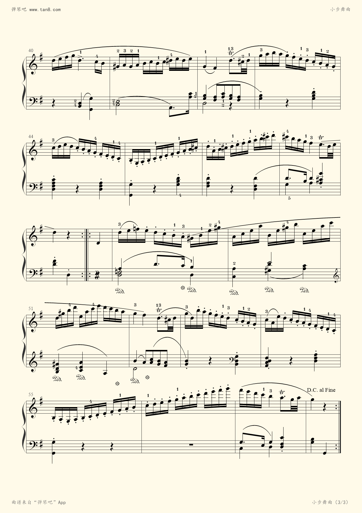 钢琴谱 - 小步舞曲 k334(mozart.莫扎特)