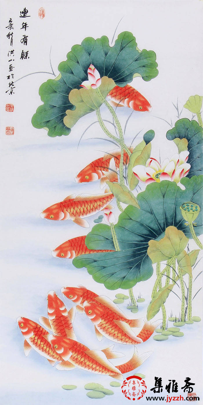 家里挂画该怎么选?张洪山九鱼图招财旺运必不可少家居挂画