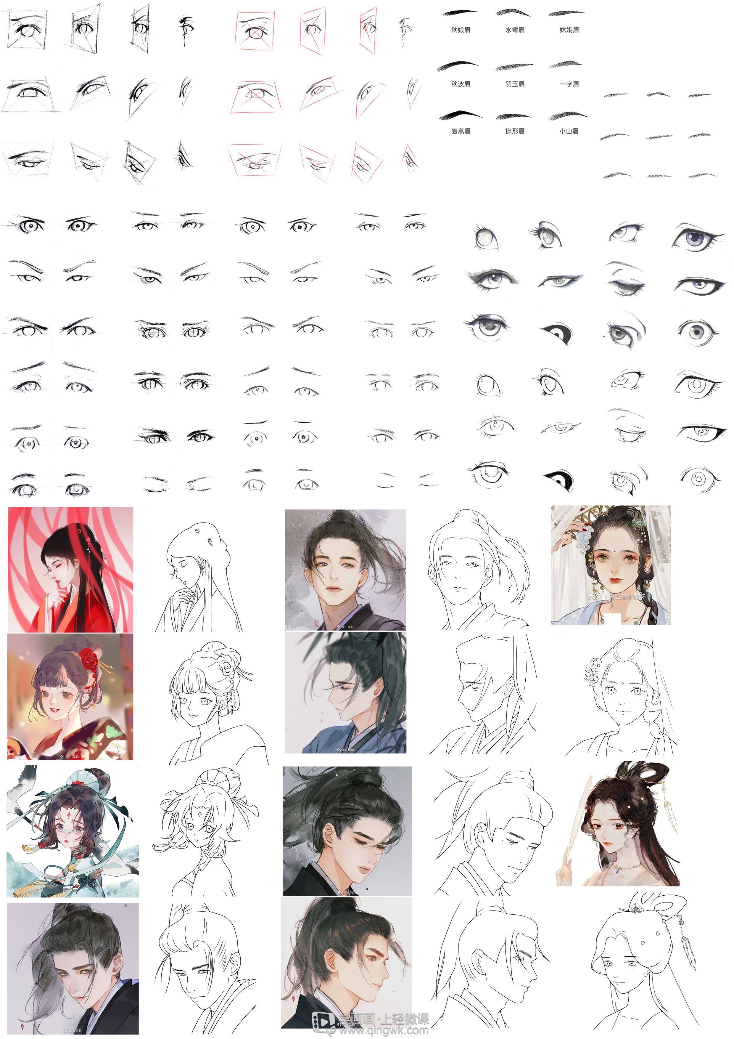 古风插画眼睛的基本画法