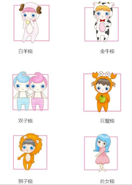 1,十二星座女q版萌图