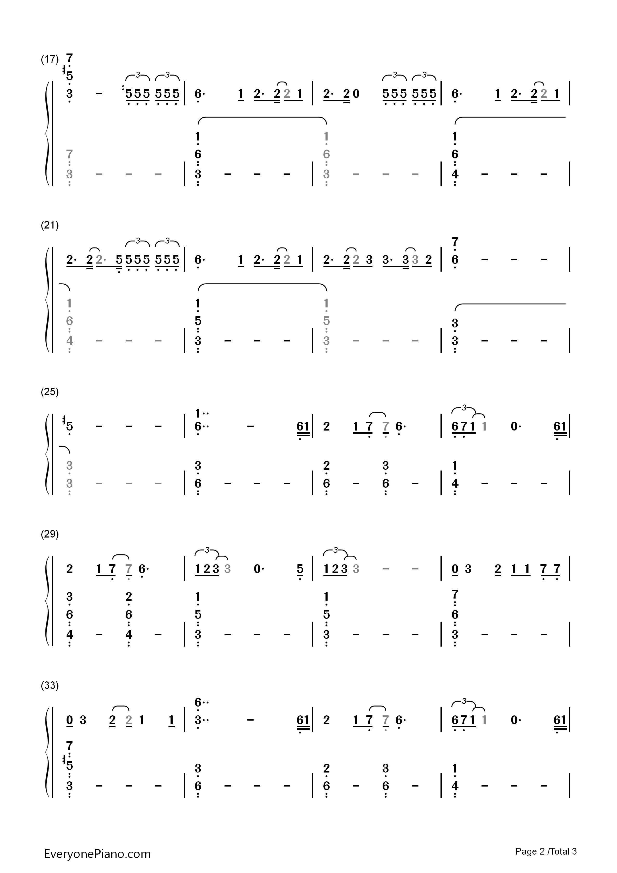 rise-2016年里约奥运会宣传曲双手简谱预览2