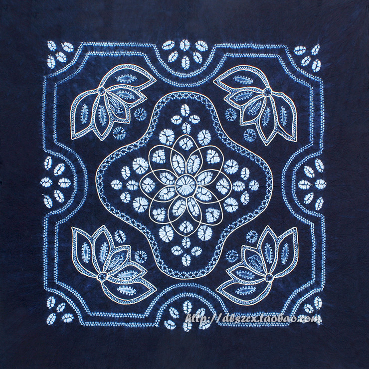 新款上新云南民族工艺品白族手工扎染桌布餐馆咖啡厅装饰布荷花台