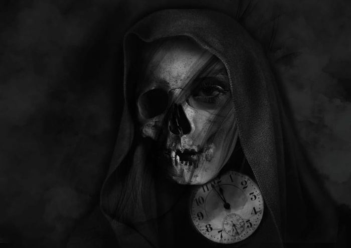 恐怖人物肖像易怒万圣节一个人头像幽灵