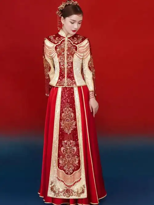 78新中式新娘礼服78红金撞色贵气不浮夸78