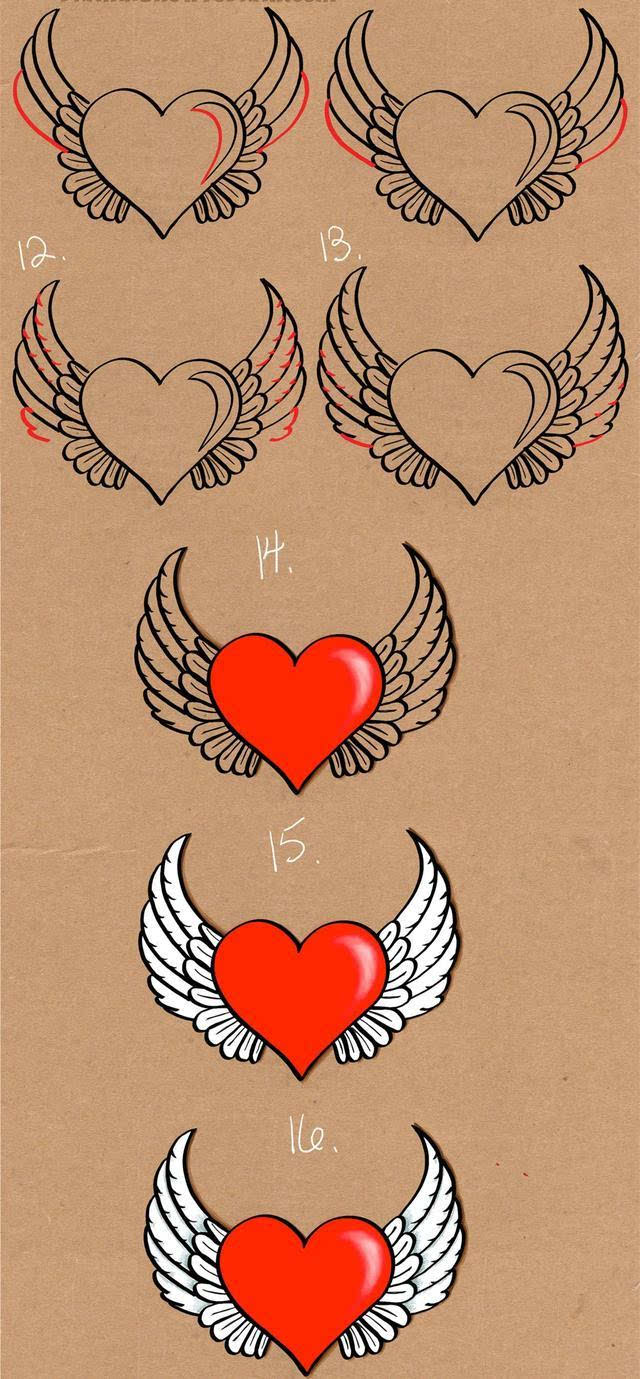 儿童简笔画:心形创意画法大全,给你一颗多彩之心