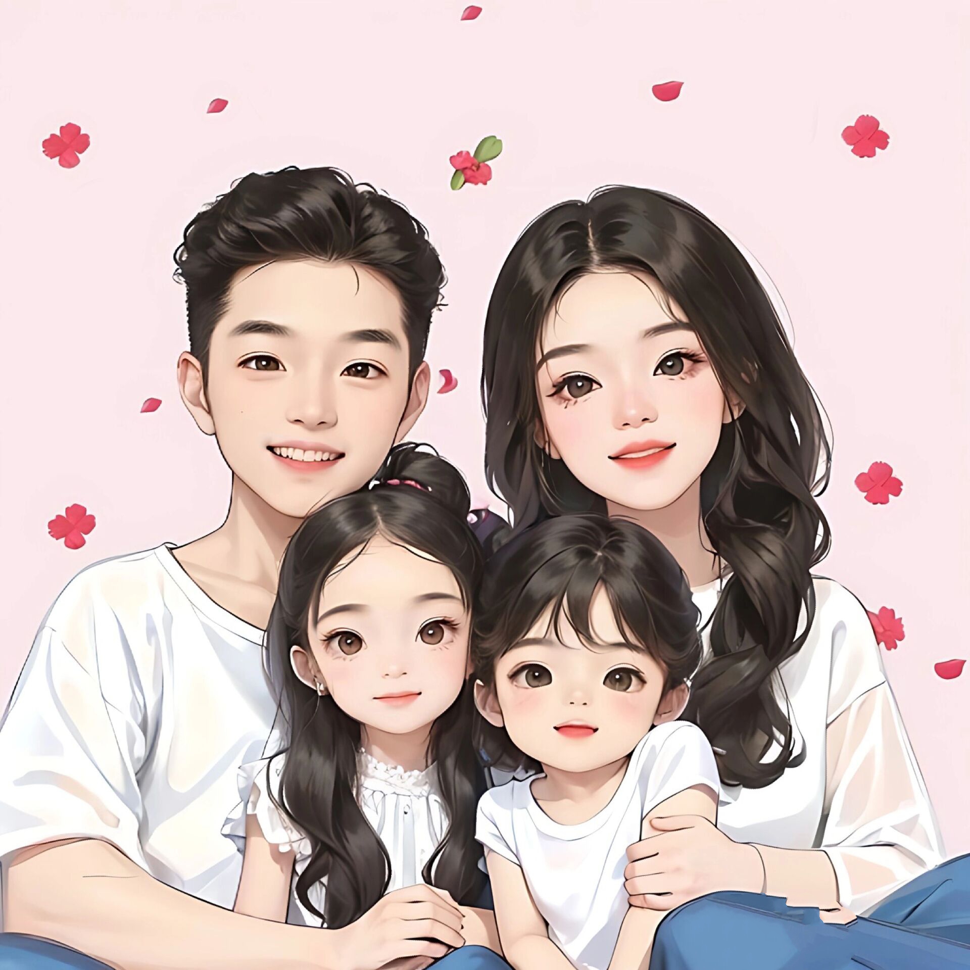 亲子头像93一家四口两个女儿头像来喽 我的首页免费娶图,原创头像