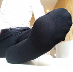 凹凸先生 袜子男丝光棉日式商务男袜 薄款刺绣正装袜纯黑棉袜男袜