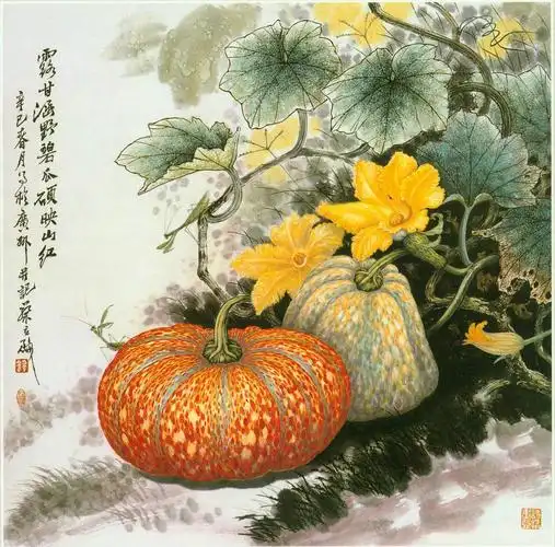 蔡立群 国画南瓜