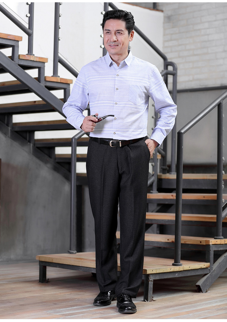 中年西裤男宽松长裤子大码高腰中老年人40-50岁西装裤爸爸西服裤