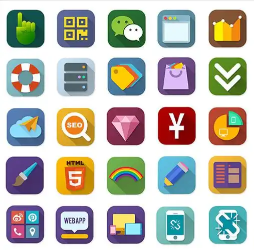 手机端app商务图标矢量