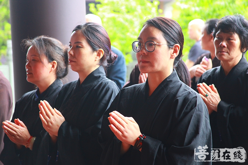 四众弟子合掌礼赞(图片来源:菩萨在线 摄影:慧德)