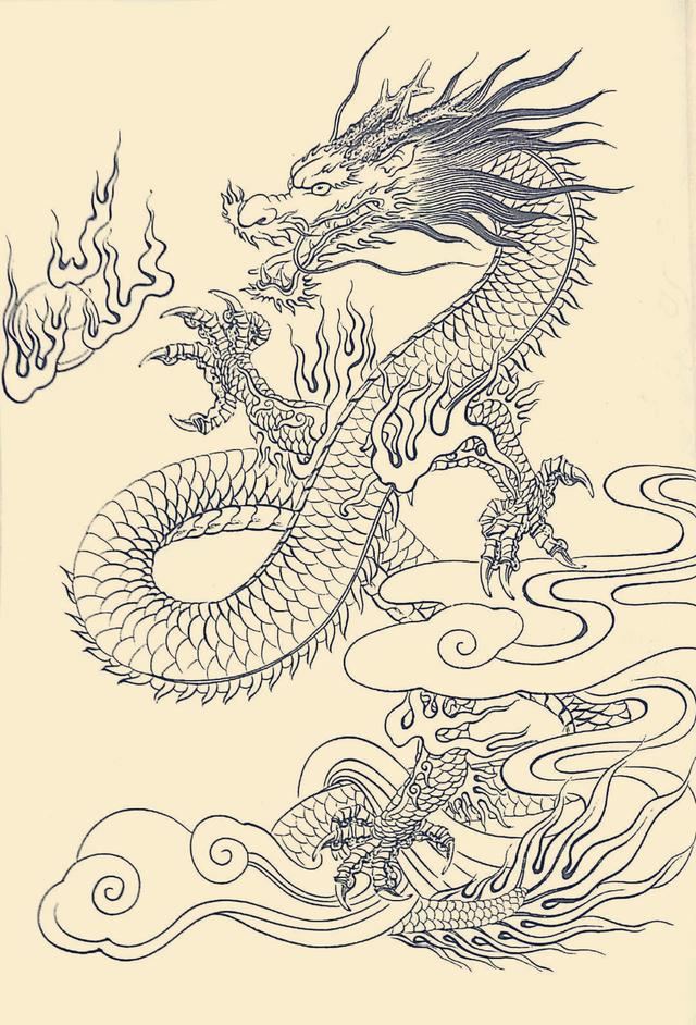 白描画稿:中华龙三十图谱