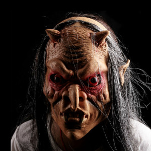 万圣节面具恐怖头套鬼吓人男成人女鬼脸化妆舞会恶魔死神乳胶小丑