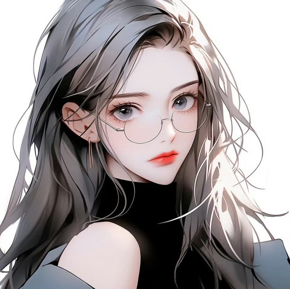 动漫头像和壁纸# 冷艳气质戴眼镜系列女生头像 676767#九月