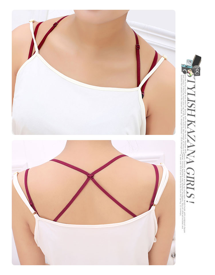 美背隐形胸罩带内衣带内衣肩带细防滑带子交叉肩带x型后背文胸带