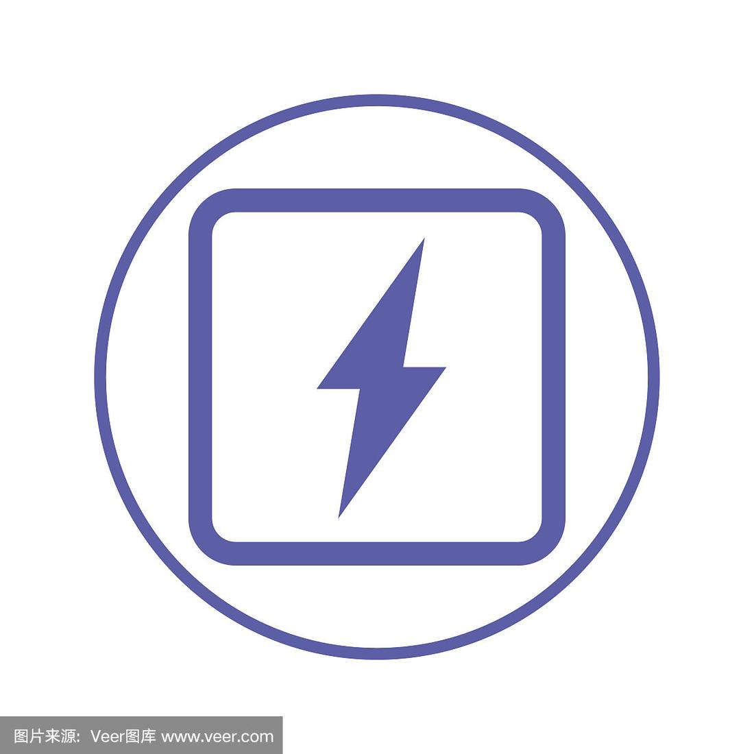 电,矢量,圆形,标志,图标
